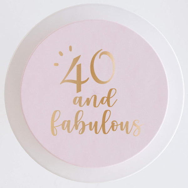 Bolo rosa "40 and fabulous"